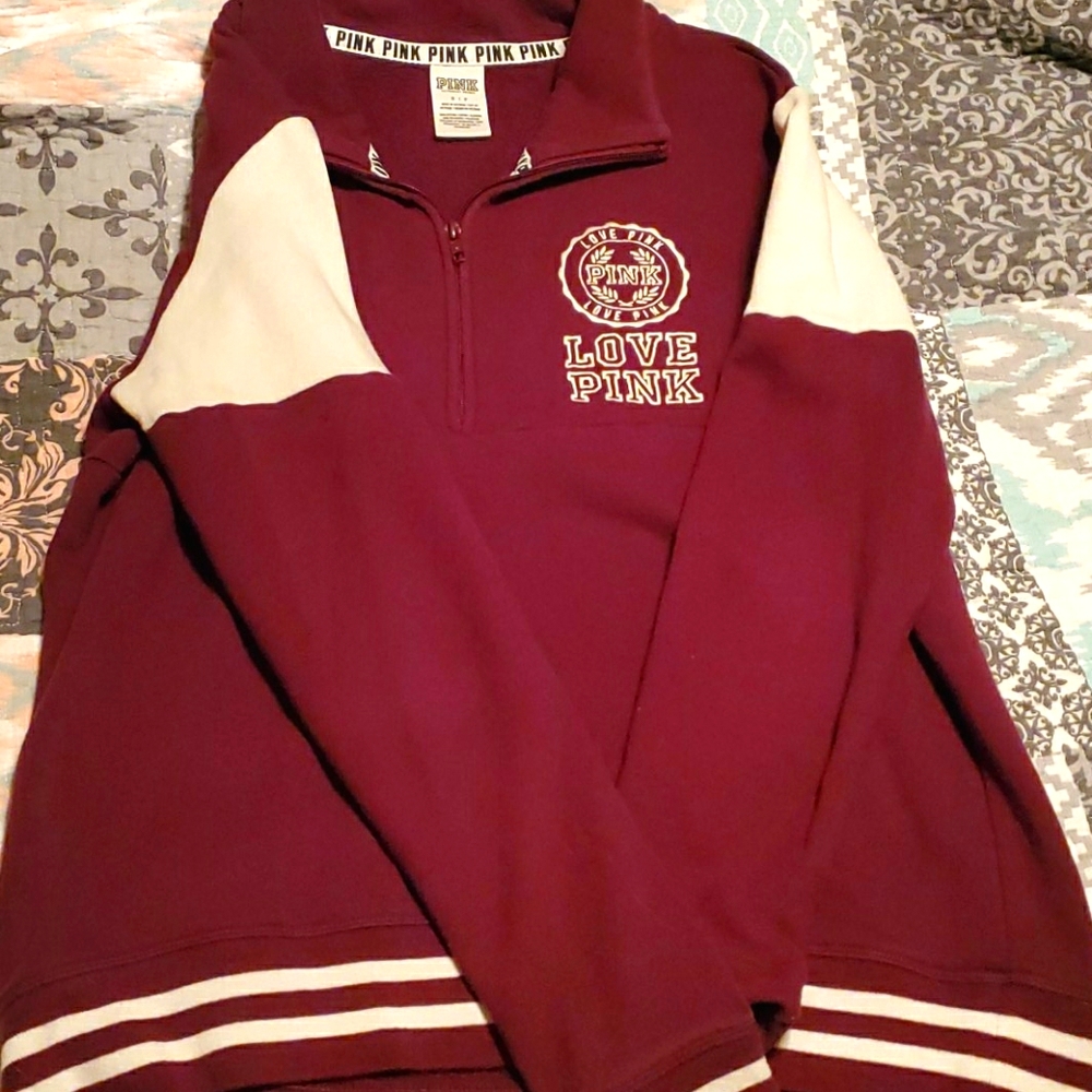 PINK half zip pullover